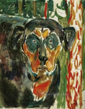 エドヴァルド・ムンク Painting - 犬の頭 1930年 エドヴァルド・ムンク